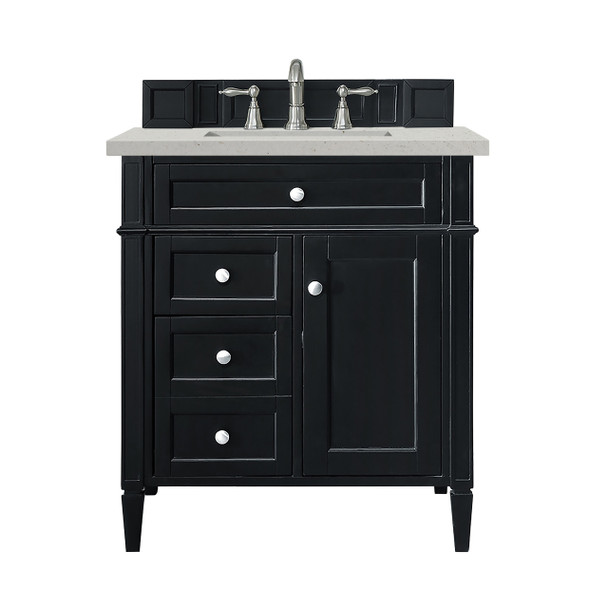 Brittany 30" Single Vanity, Black Onyx, w/ 3 CM Lime Delight Silestone Top