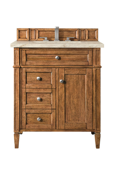Brittany 30" Single Vanity, Saddle Brown, w/ 3 CM Tajnar Eclos Top