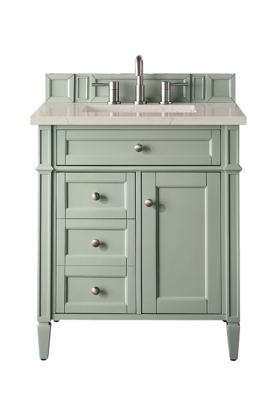 Brittany 30" Single Vanity, Sage Green, w/ 3 CM Siberian Silestone Top