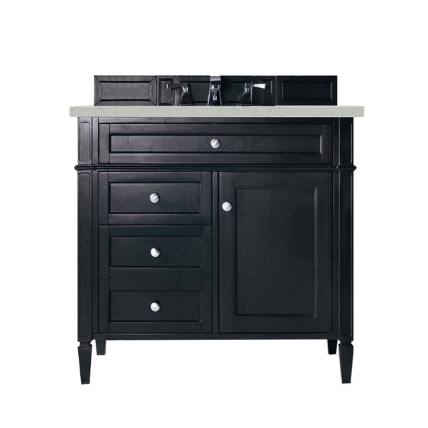 Brittany 36" Single Vanity, Black Onyx w/ 3 CM Lime Delight Silestone Top