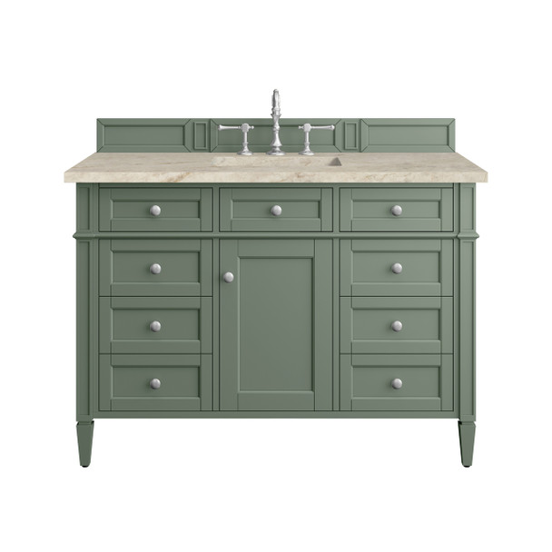 Brittany 48" Single Vanity, Smokey Celadon, w/ 3 CM Tajnar Eclos Top