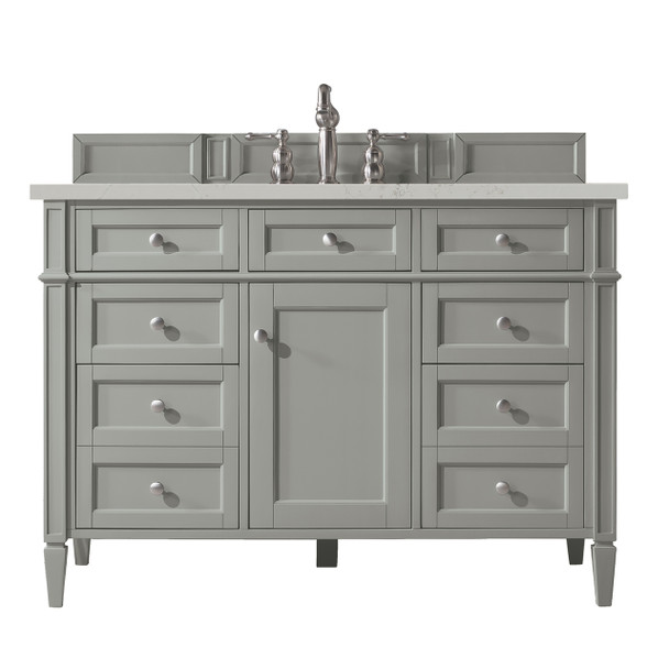 Brittany 48" Single Vanity, Urban Gray, w/ 3 CM Siberian Silestone Top