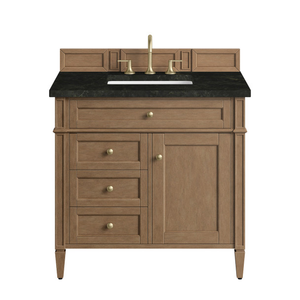 Brittany 36" Single Vanity, Pecan w/ 3 CM Phantome Eclos Top