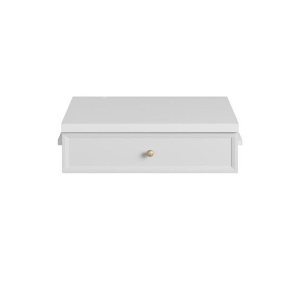 Bellshire 24" Drawer Unit, Bright White w/ 3 CM White Zeus Silestone Top