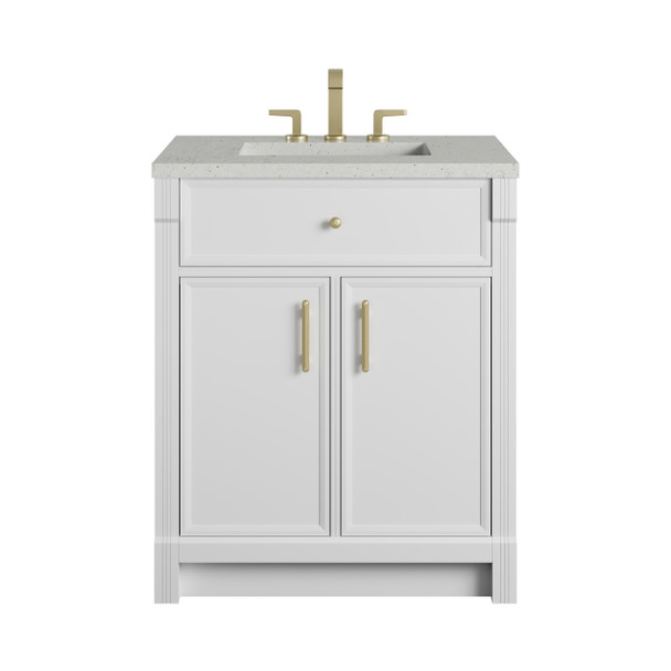 Bellshire 30" Single Vanity, Bright White w/ 3 CM Lime Delight Silestone Top