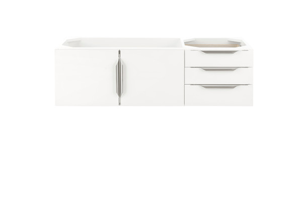 Columbia 48" Single Vanity Cabinet, Glossy White, No Hardware