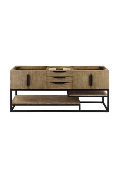 Columbia 72" Single Vanity Cabinet, Latte Oak, Matte Black