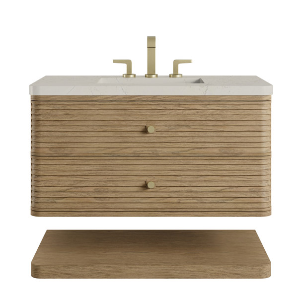 Allamari 36" Single Vanity, Dune Mist w/ 3 CM Siberian Silestone Top