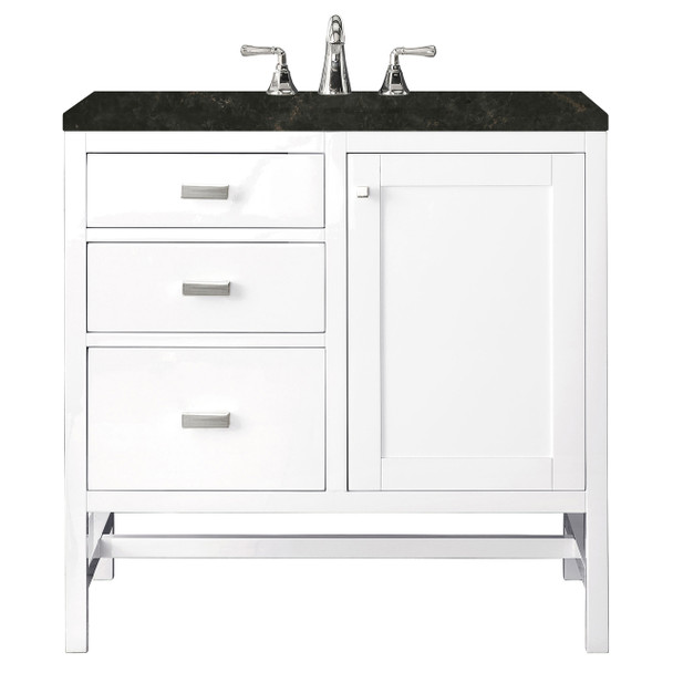 Addison 36" Single Vanity, Glossy White, w/ 3 CM Phantome Eclos Top