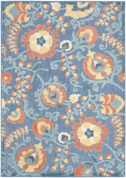 Nourison Aloha ALH17 Blue Rose Area Rugs