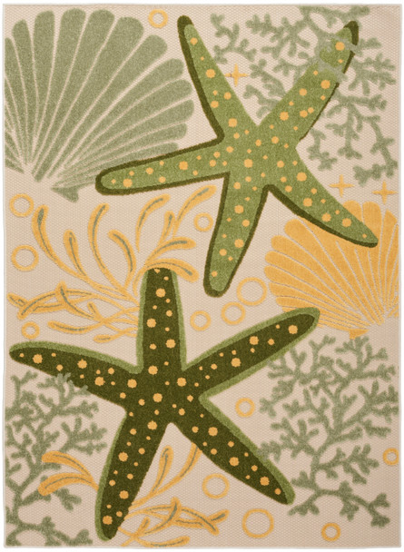 Nourison Aloha ALH24 Green Yellow Area Rugs