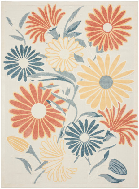 Nourison Aloha ALH33 Ivory Rose Area Rugs