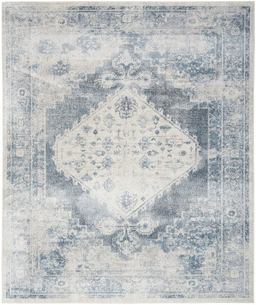 Nourison Astra Machine Washable ASW11 Blue Ivory Area Rugs