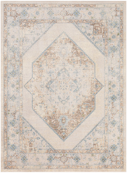 Nourison Astra Machine Washable ASW13 Ivory Blue Area Rugs