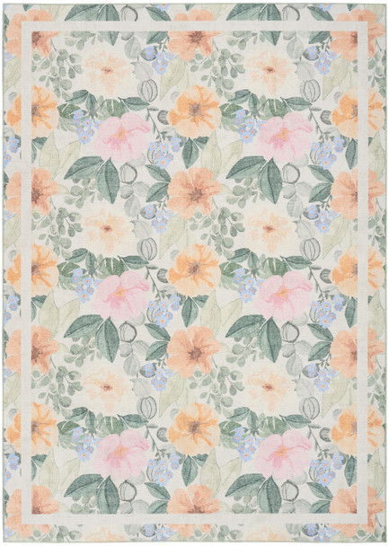 Nourison Botanical Washables BOT01 Ivory Multicolor Area Rugs