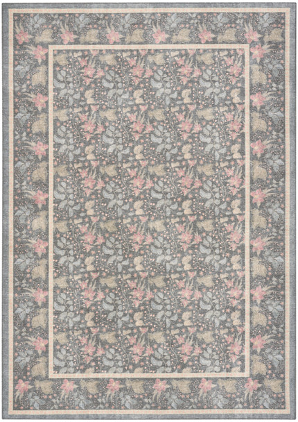 Nourison Botanical Washables BOT03 Charcoal Multicolor Area Rugs