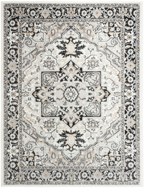 Nourison Dekor DEK08 Ivory Charcoal Area Rugs