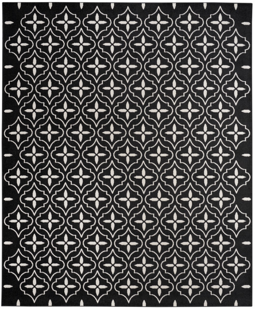 Nourison Nourison Essentials NRE04 Black Ivory Area Rugs