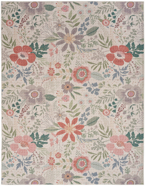 Nourison Nourison Washables NWB06 Cream Multicolor Area Rugs