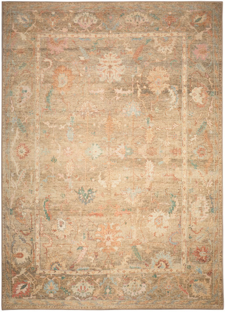 Nourison Vintage Washables VWS09 Taupe Multicolor Area Rugs