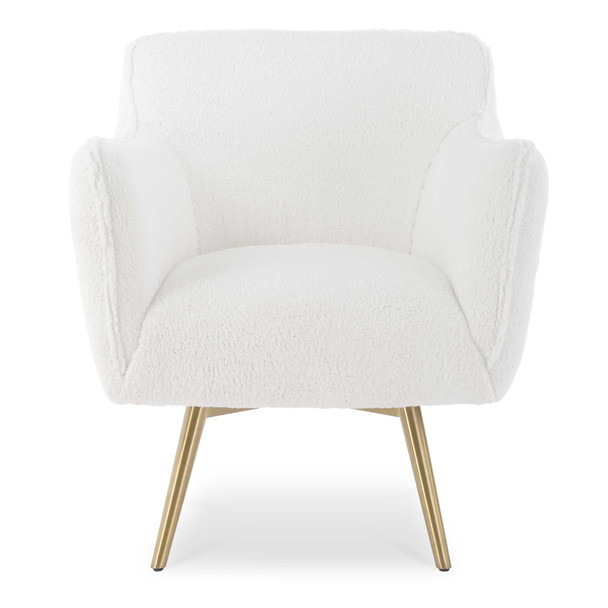 Uttermost Oasis White Swivel Chair