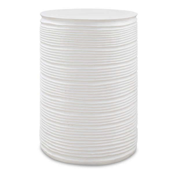 Uttermost Borderline White Drum Table