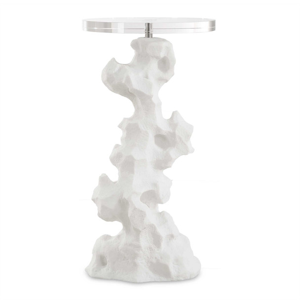 Uttermost Remnant White Stone Drink Table