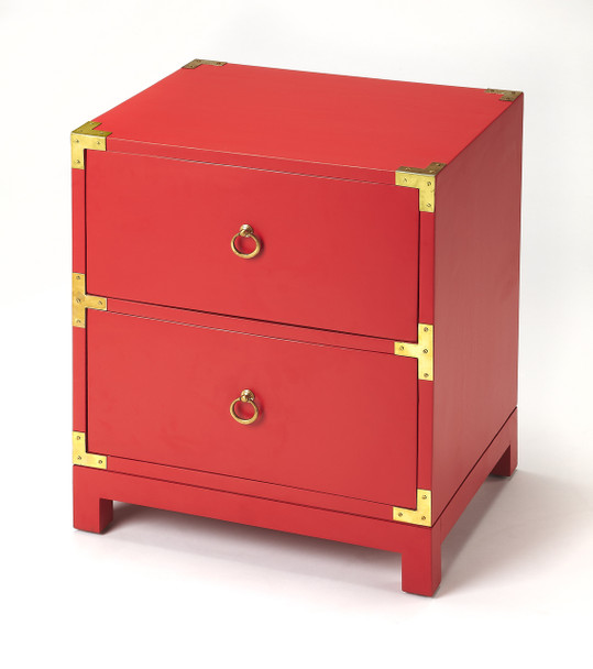 Butler Ardennes Red Campaign Chairside Chest