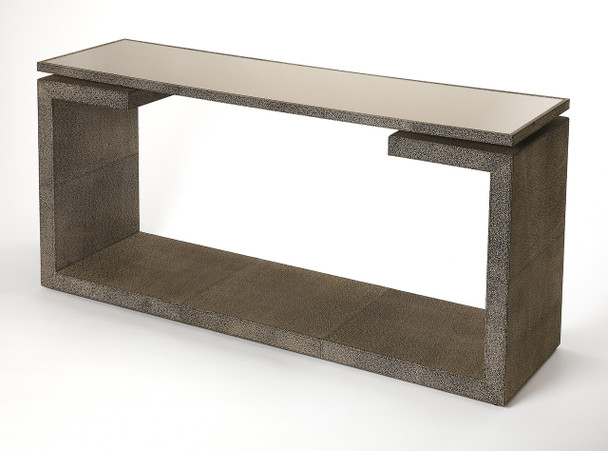 Butler Pruitt Brown Leather Console Table