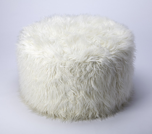 Butler Shepherd White Faux Fur Ottoman