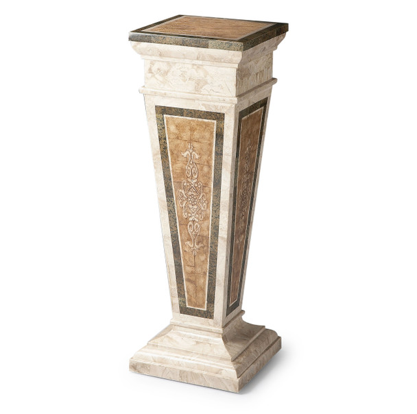 Butler Augustus Etched Fossil Stone Pedestal
