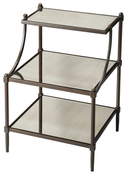 Butler Peninsula Mirrored Tiered Side Table