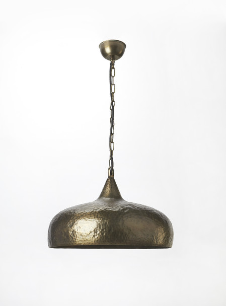 Butler Nelson Hammered Antique Brass 1 Lt. Pendant