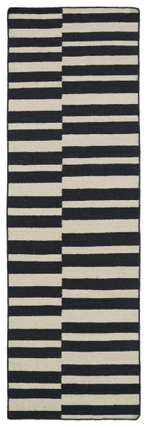 Kaleen Nomad Flat-weave Nom01-02 Black Area Rugs