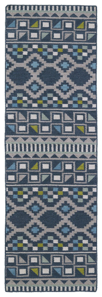 Kaleen Nomad Flat-weave Nom08-17 Blue Area Rugs