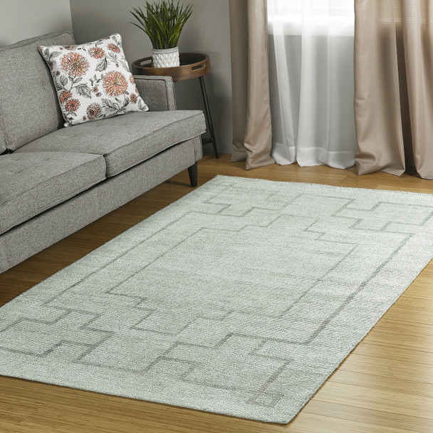 Kaleen Solitaire Hand-woven Sol10-34 Glacier Area Rugs