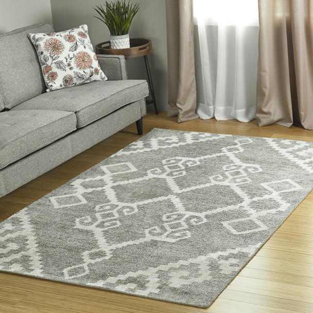 Kaleen Solitaire Hand-woven Sol12-75 Grey Area Rugs