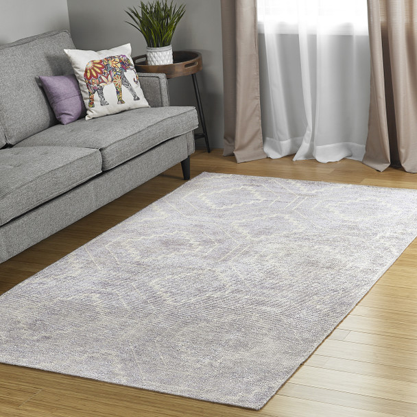 Kaleen Solitaire Hand-woven Sol13-20 Lavender Area Rugs
