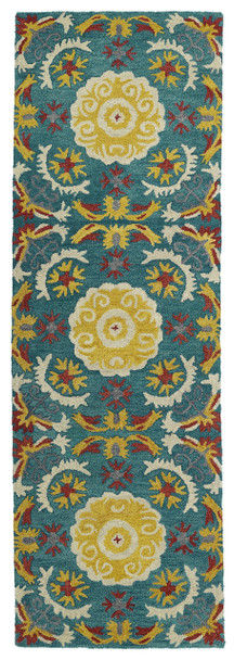 Kaleen Global Inspirations Hand-tufted Glb06-78 Turquoise Area Rugs