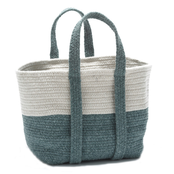 Colonial Mills Farmhouse Square Basket Braided Fe29 Teal 16"x14"x16"