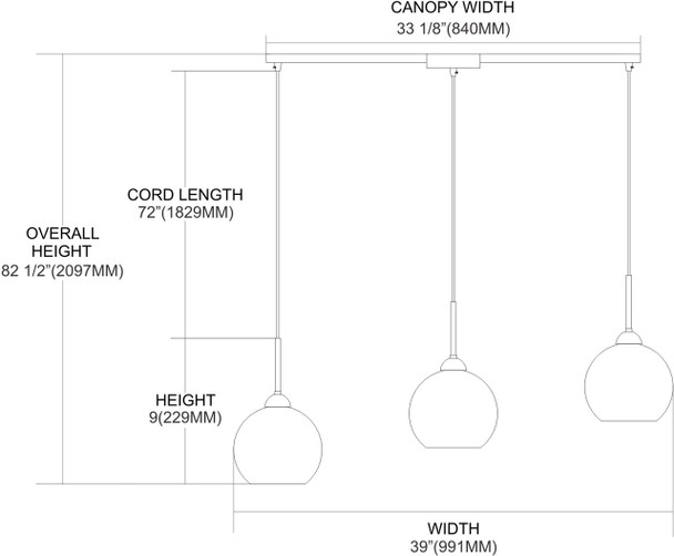 ELK Lighting Cassandra 3-Light Mini Pendant - 10240/3L-CHR