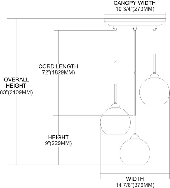 ELK Lighting Cassandra 3-Light Mini Pendant - 10240/3WH
