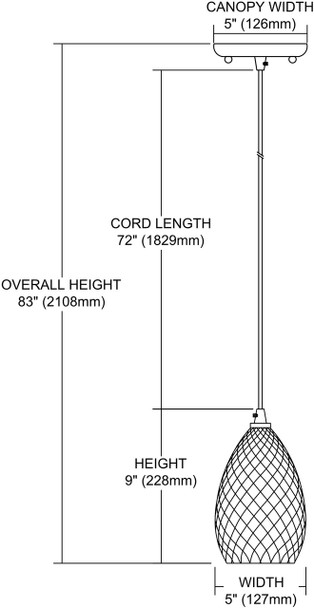 ELK Lighting Geval 1-Light Mini Pendant - 10253/1BC