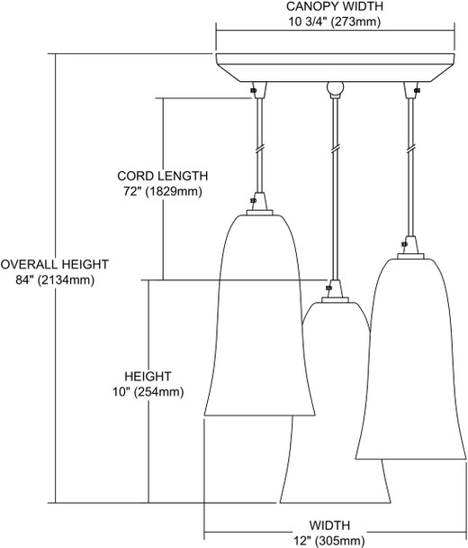 ELK Lighting Hammered Glass 3-Light Mini Pendant - 10431/3CLR