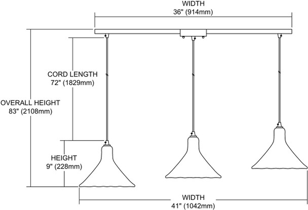 ELK Lighting Hand Formed Glass 3-Light Mini Pendant - 10435/3L
