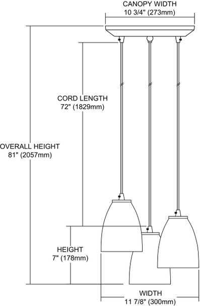ELK Lighting Fissure 3-Light Mini Pendant - 10465/3BRF