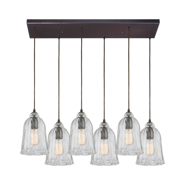 ELK Lighting Hand-formed Glass 6-Light Pendant - 10671/6RC
