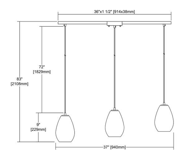 ELK Lighting Lagoon 3-Light Pendant - 10760/3L