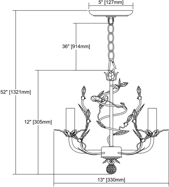 ELK Lighting Circeo 3-Light Chandelier - 18152/3