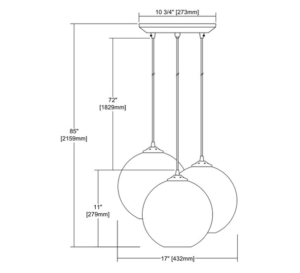 ELK Lighting Watersphere 3-Light Mini Pendant - 31380/3AQ